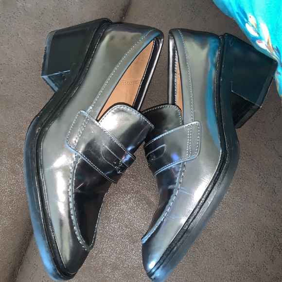 Silver pointed coach loafers - Picture 6 of 8